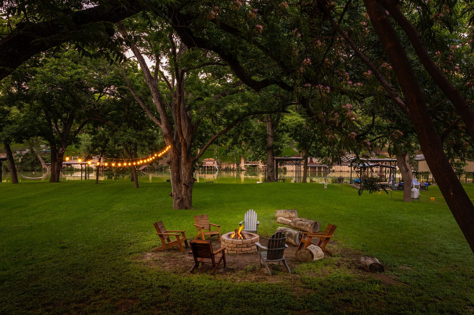 Firepit with seating for evening gatherings