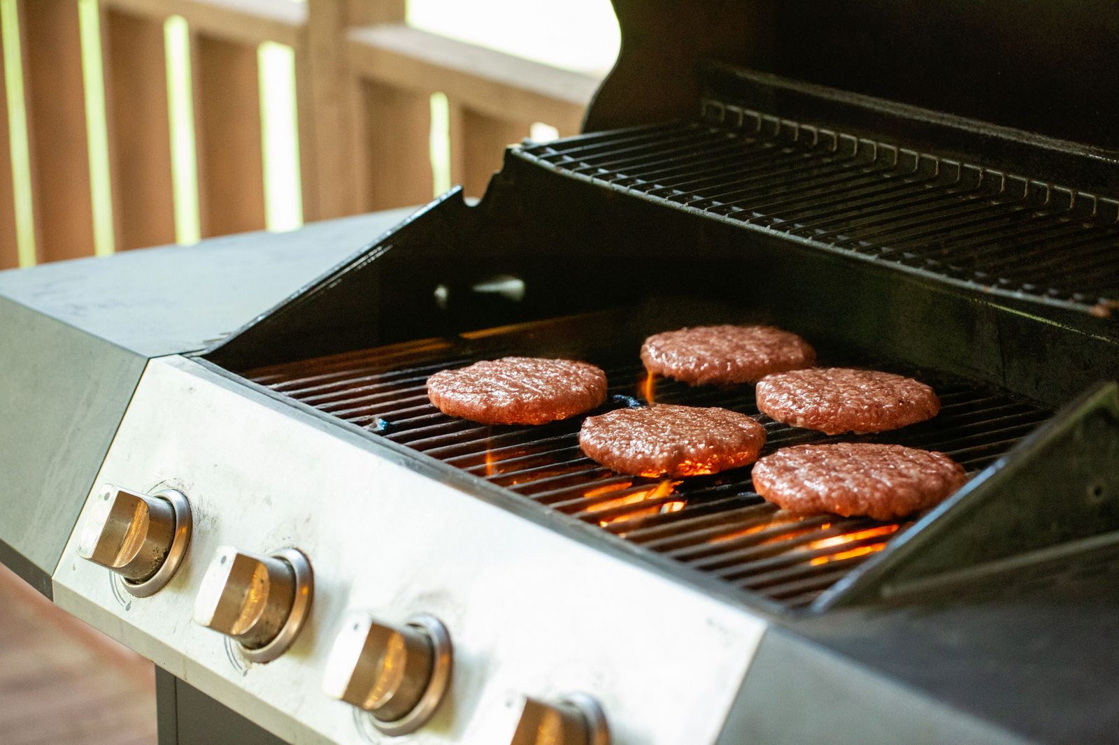 Gas grill ready for outdoor cooking